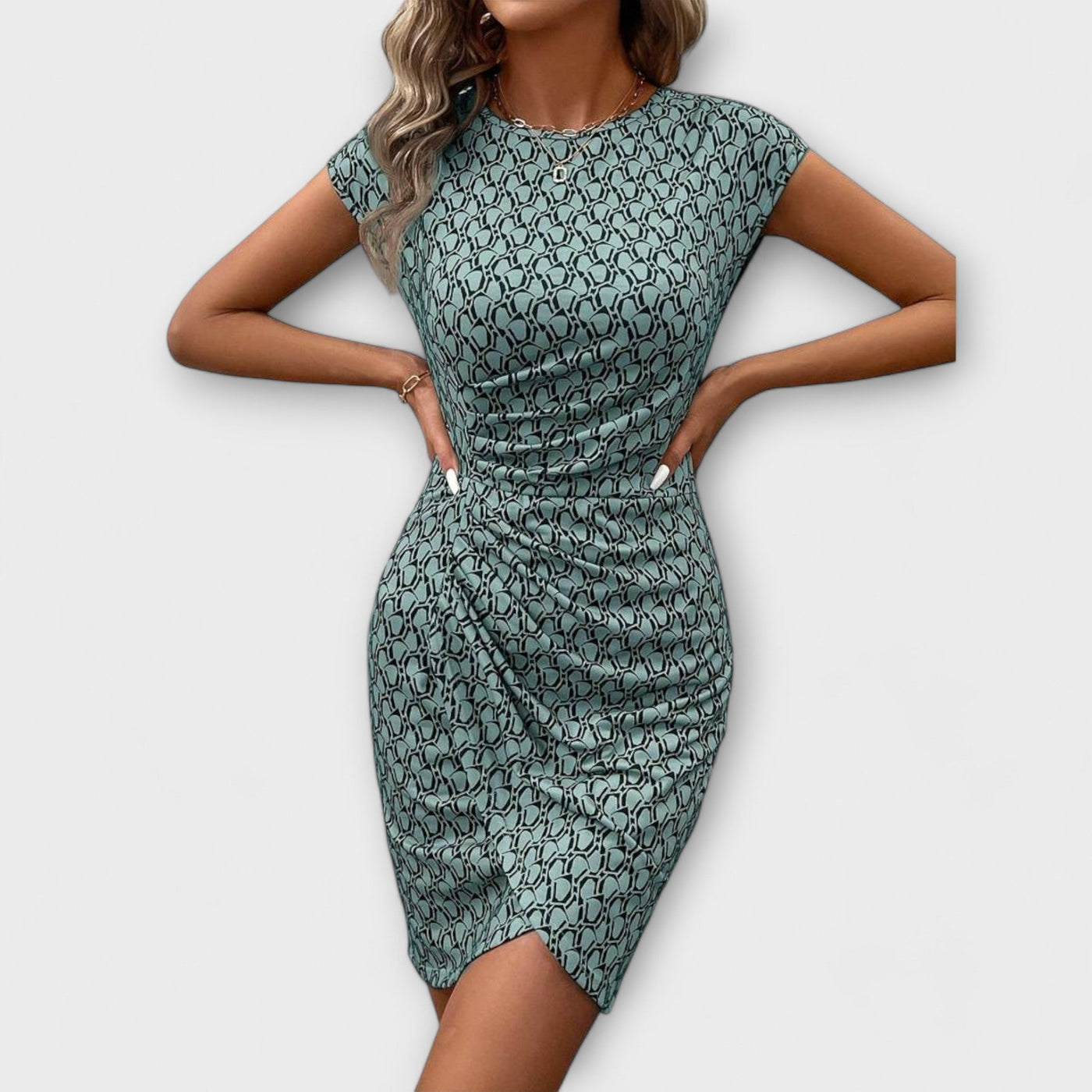 Patrícia - Robe Tulipe à Manches Courtes