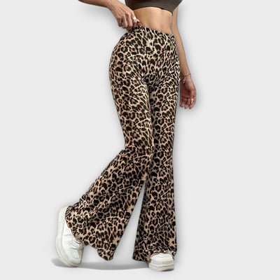 Berenice - Pantalons bootcut léopard