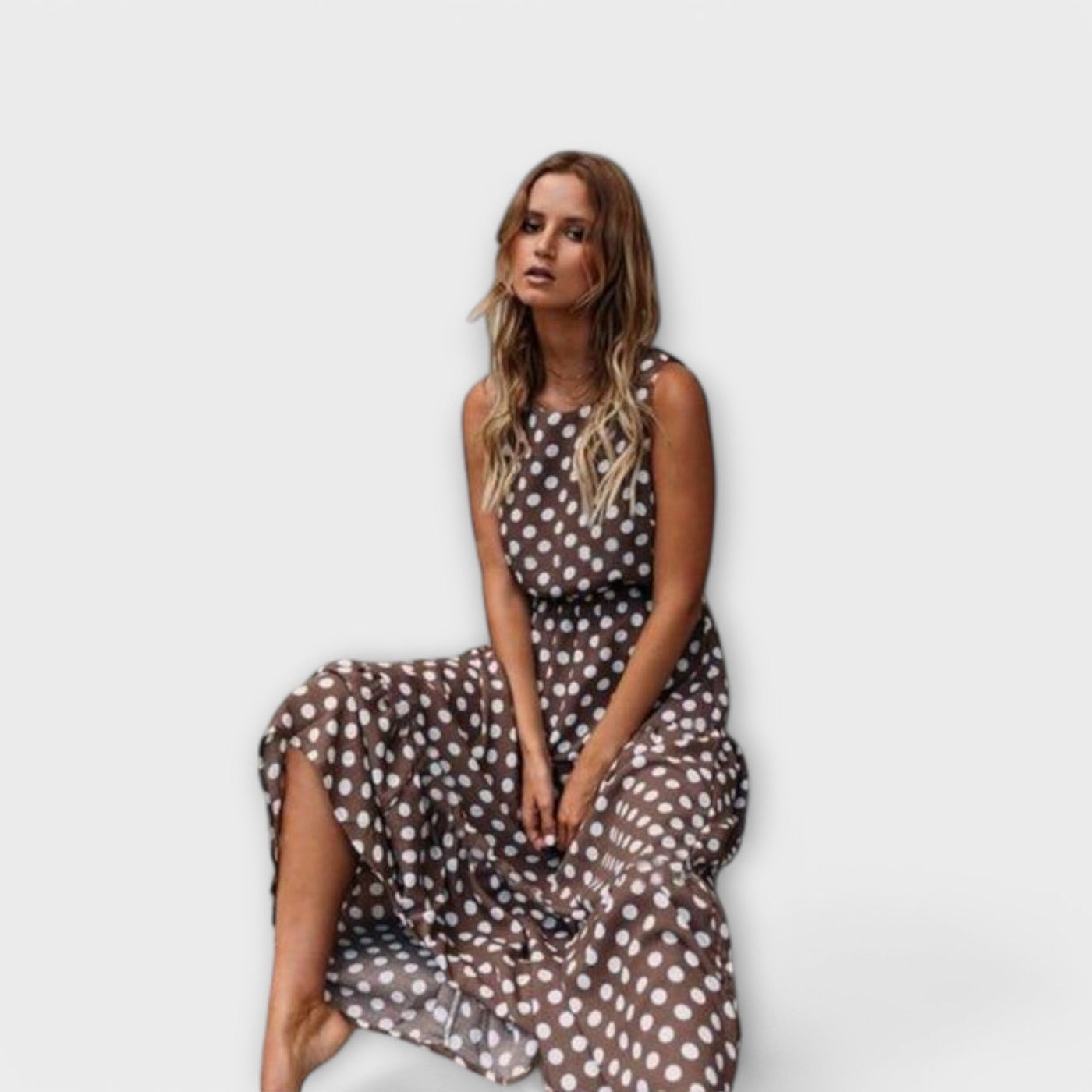 Dona - Robe midi Boho à pois