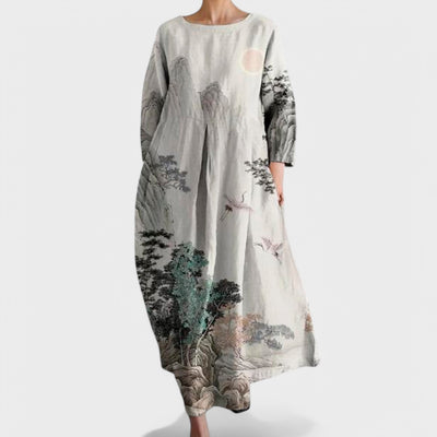 Ana - Robe colorée avec décolleté en V