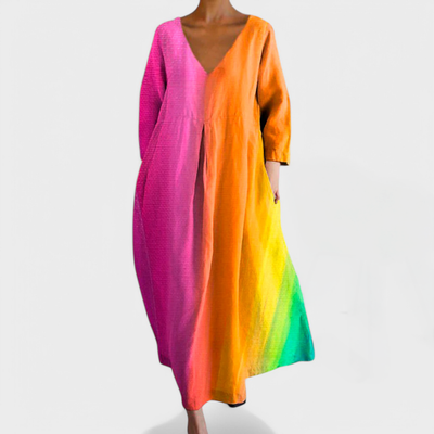Ana - Robe colorée avec décolleté en V